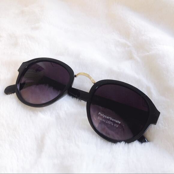 Mya Black & Gold Round Fashion Sunglasses - Picture 2 of 10
